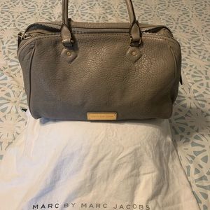 Marc Jacob gray leather Satchel large handbag